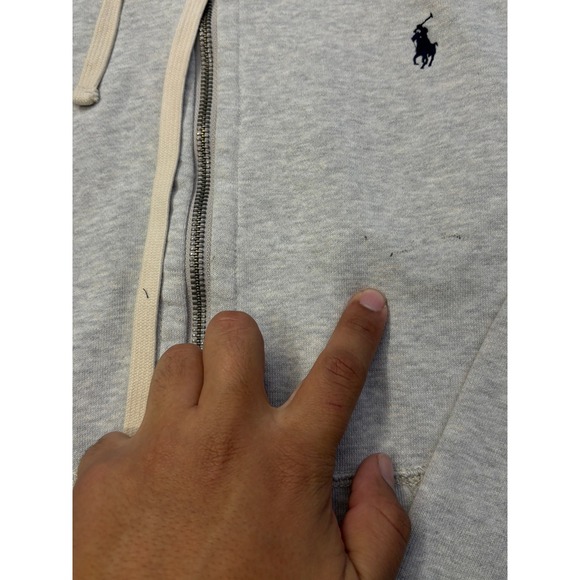 Polo Ralph Lauren Gray Full Zip Hoodie Sweatshirt Mens Size M Pony Logo - Picture 2 of 12